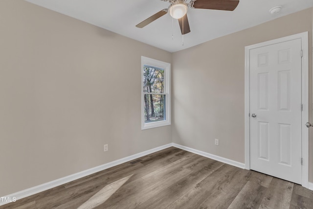 1518 Parks Village Rd, Zebulon, NC 27597 - empty room with ceiling fan and light wood-type flooring