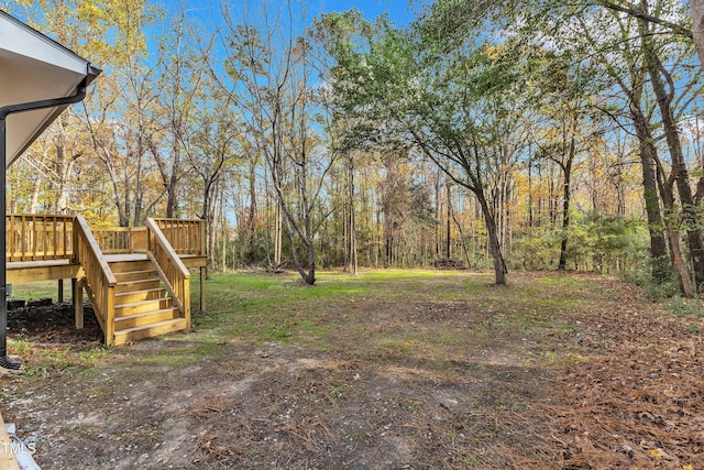 1518 Parks Village Rd, Zebulon, NC 27597 - view of yard with stairs and a deck