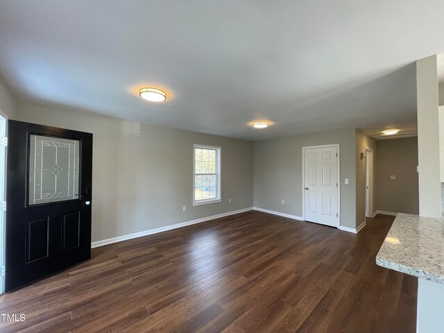 foyer with dark wood-type flooring