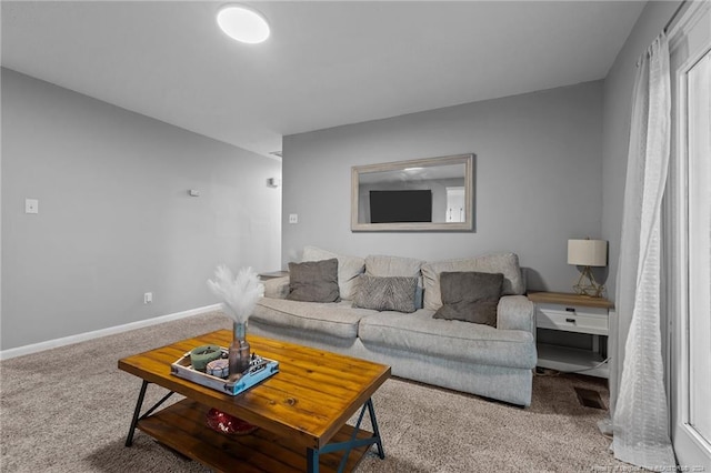 living room featuring carpet floors