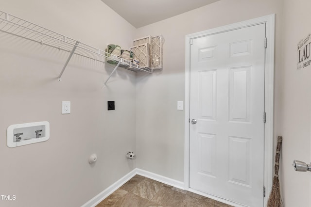 washroom with electric dryer hookup, gas dryer hookup, and washer hookup