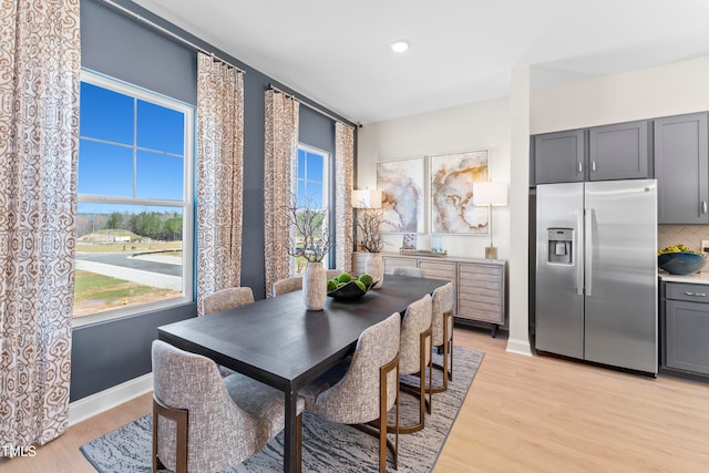 dining room with light hardwood / wood-style flooring