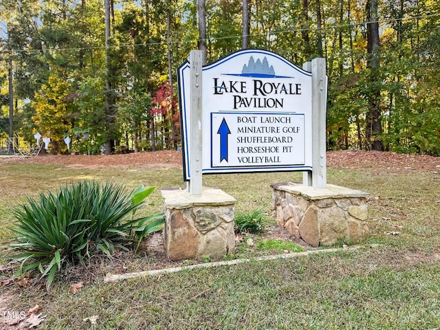 view of community sign