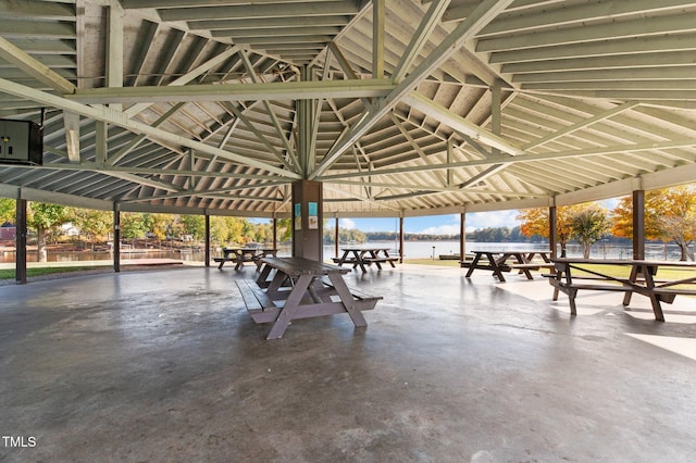 view of community featuring a gazebo and a patio area