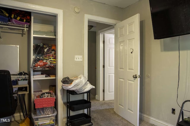 interior space featuring carpet flooring