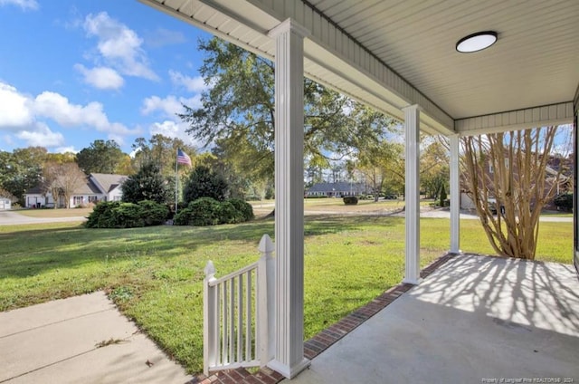 view of patio featuring covered porch