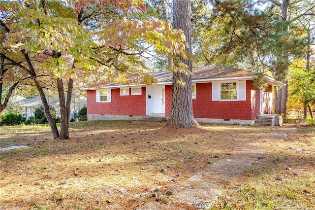 view of single story home