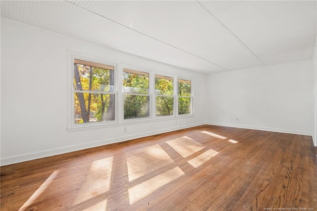 empty room with hardwood / wood-style flooring