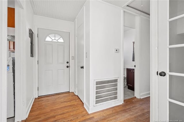 entrance foyer with light hardwood / wood-style flooring