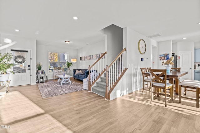 living room featuring light hardwood / wood-style floors