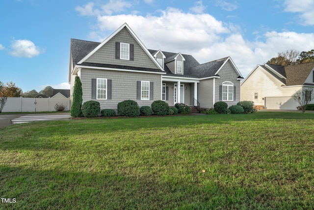 view of front of house with a front lawn