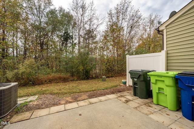 view of patio / terrace featuring central AC unit