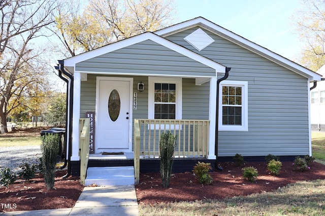 bungalow featuring covered porch