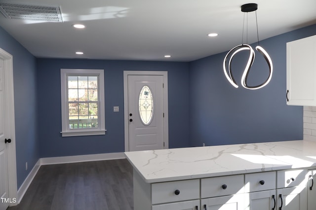 foyer entrance with dark hardwood / wood-style flooring