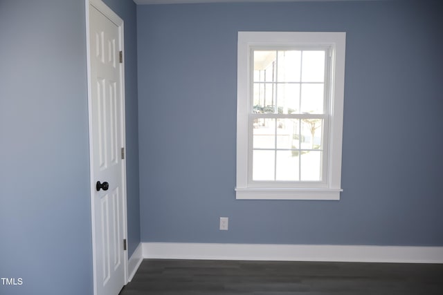 unfurnished room featuring dark hardwood / wood-style floors