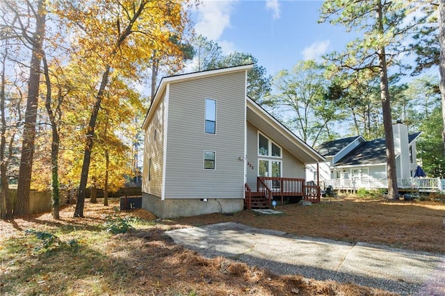 exterior space with a wooden deck