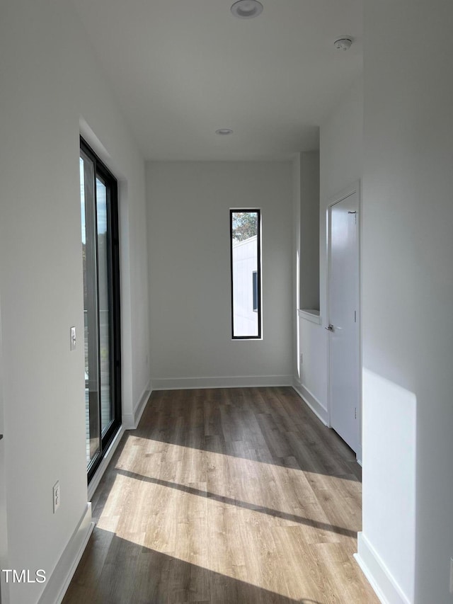 unfurnished room featuring wood-type flooring