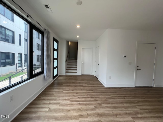 empty room featuring light hardwood / wood-style floors