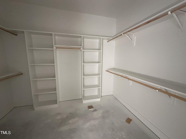 view of walk in closet