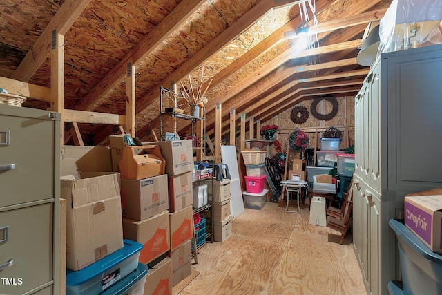 view of unfinished attic