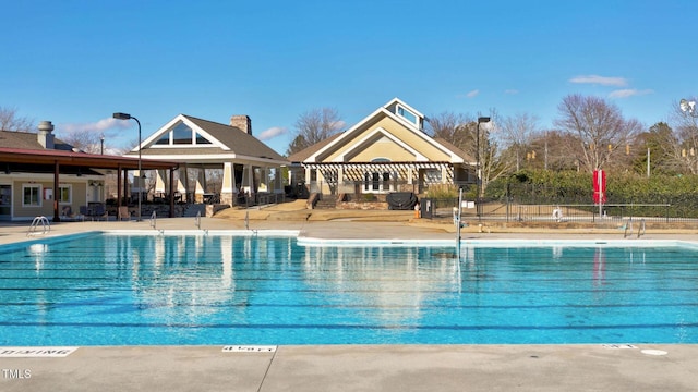 view of pool with a gazebo and a patio area