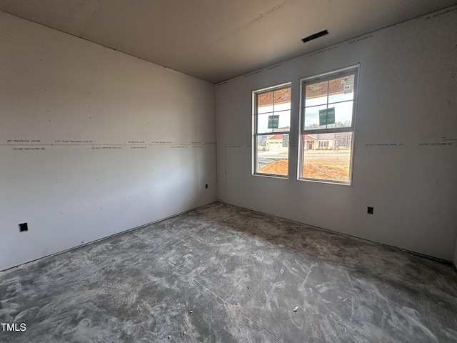 empty room with concrete floors