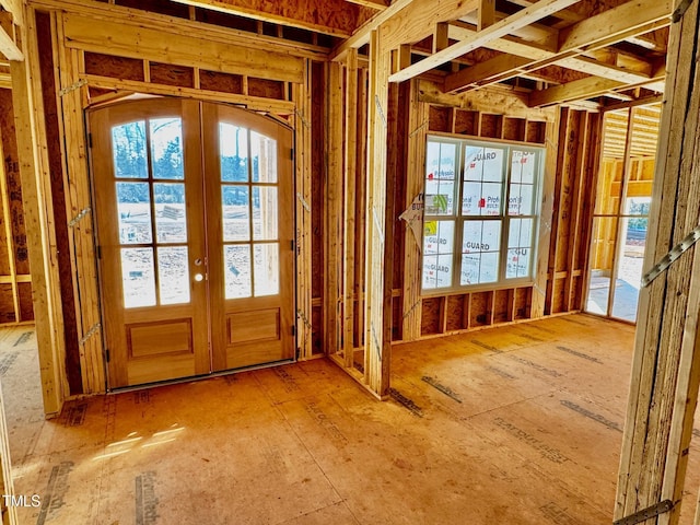 interior space with french doors and a healthy amount of sunlight