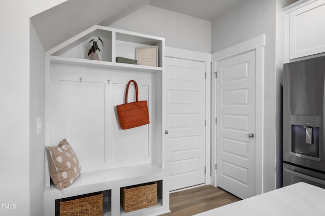 mudroom featuring dark hardwood / wood-style floors