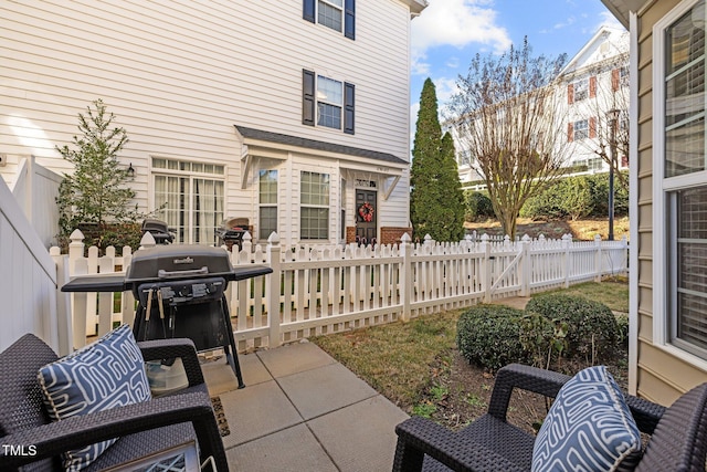 view of patio with grilling area