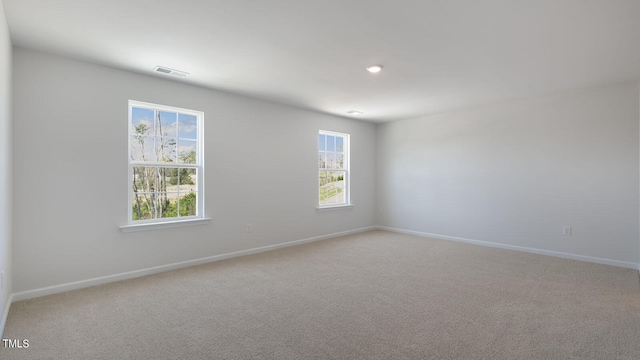 carpeted spare room with a wealth of natural light