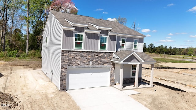 view of front of home with a garage