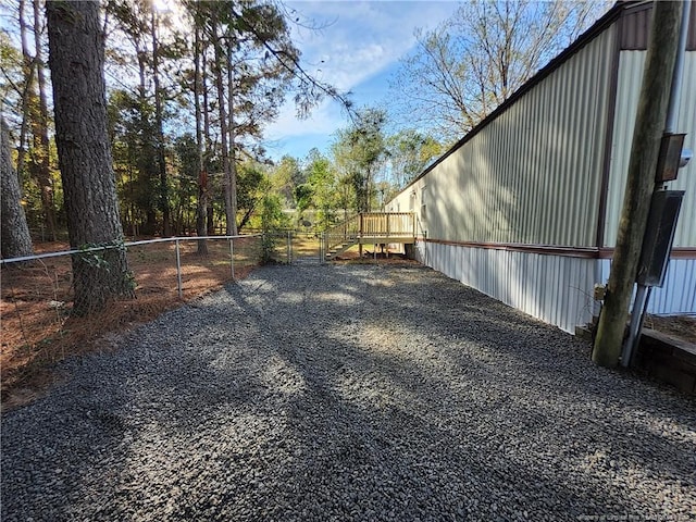 view of yard with a deck