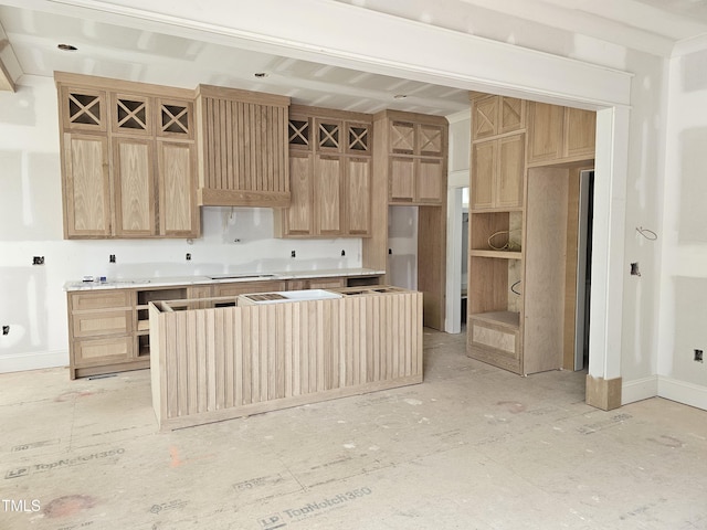 15 Independence Dr, Smithfield, NC 27577 - kitchen featuring baseboards, cooktop, and light brown cabinets