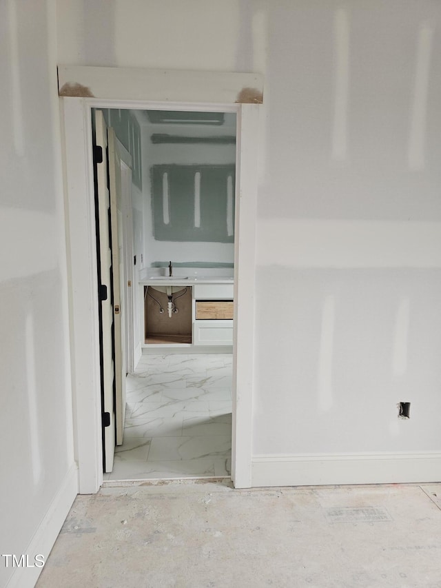 15 Independence Dr, Smithfield, NC 27577 - corridor with a sink and marble finish floor