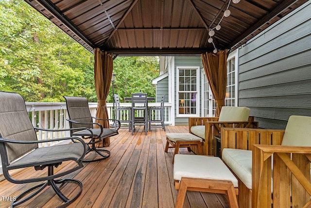 deck featuring a gazebo