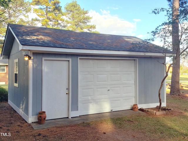 view of garage