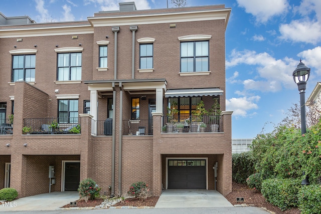 exterior space featuring a garage