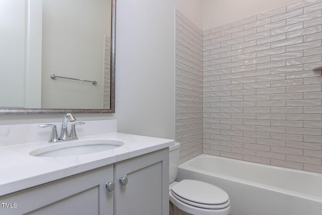 full bathroom featuring vanity and toilet