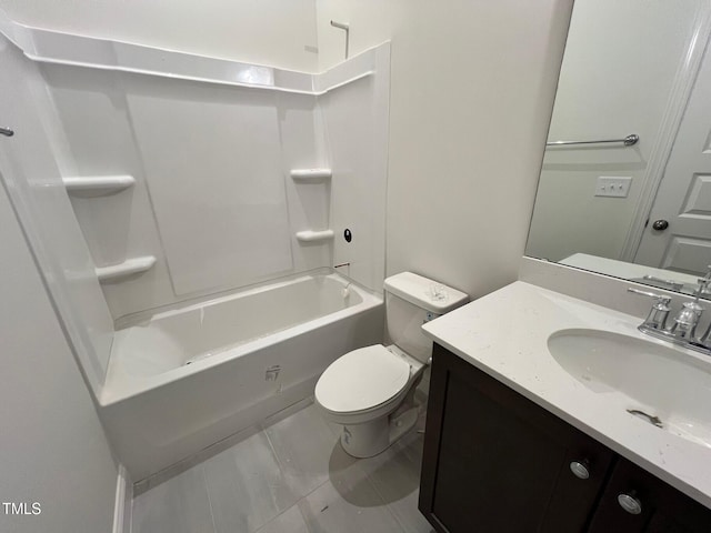 6044 Scalybark Rd, Durham, NC 27712 - bathroom featuring toilet, vanity, and bathtub / shower combination