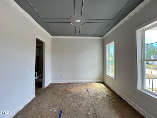 6044 Scalybark Rd, Durham, NC 27712 - empty room featuring healthy amount of natural light, baseboards, and ornamental molding