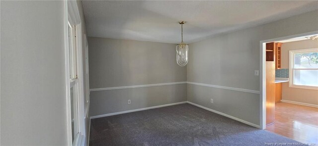 view of carpeted spare room