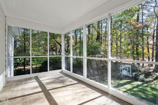 view of unfurnished sunroom