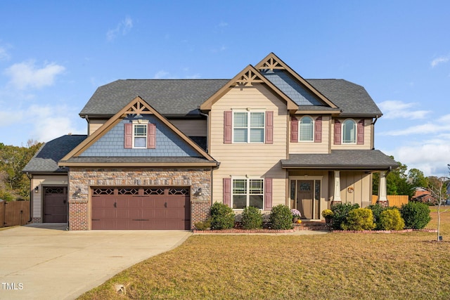 craftsman house with a front yard