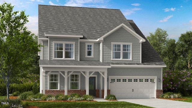 craftsman inspired home with a garage