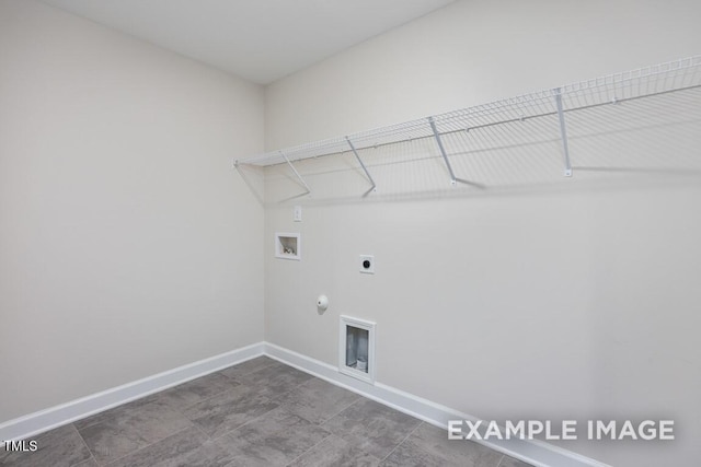 laundry area with gas dryer hookup, washer hookup, and electric dryer hookup