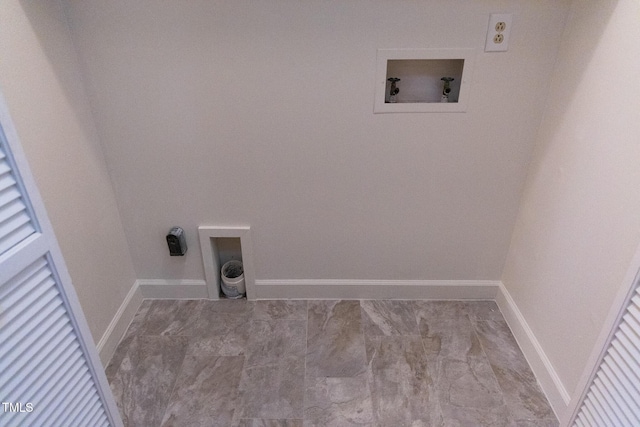 washroom with washer hookup and electric dryer hookup