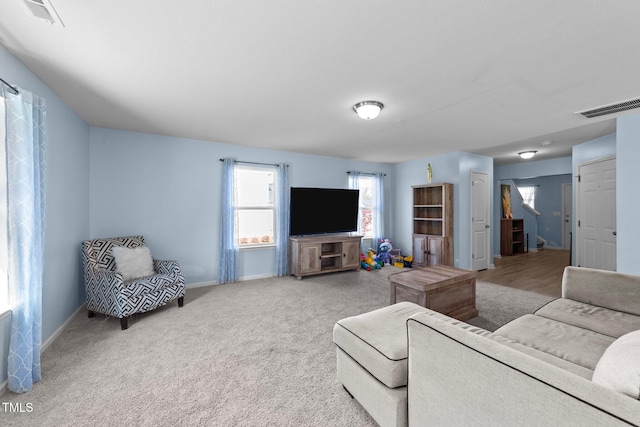 view of carpeted living room