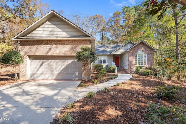 view of property featuring a garage