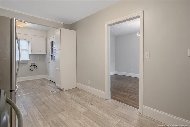 interior space with light hardwood / wood-style floors