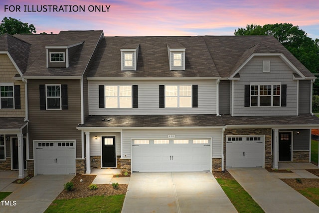 view of property featuring a garage